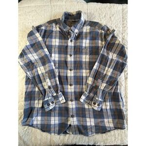 Duluth Trading Company Men's Plaid Flannel Long Sleeve Button Up Shirt Size L‎